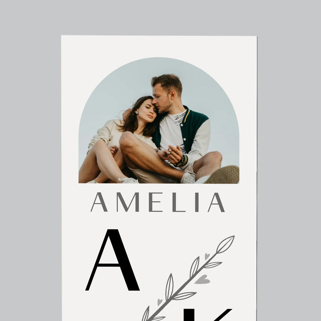 Fotokolaż: Inicjały Listki - Magnes Na Lodówkę