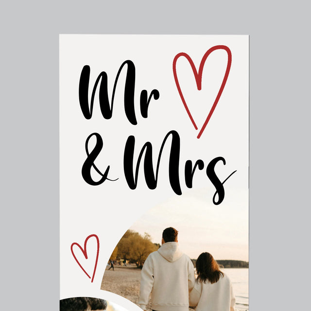 Fotokolaż: Mr Mrs Serca - Magnes Na Lodówkę