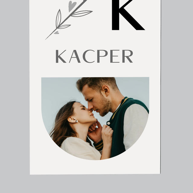 Fotokolaż: Inicjały Listki - Magnes Na Lodówkę