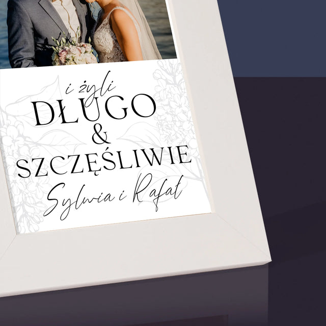 Zdjęcie i Podpis: Żyli Długo i Szczęśliwie - Ramka Na Zdjęcie