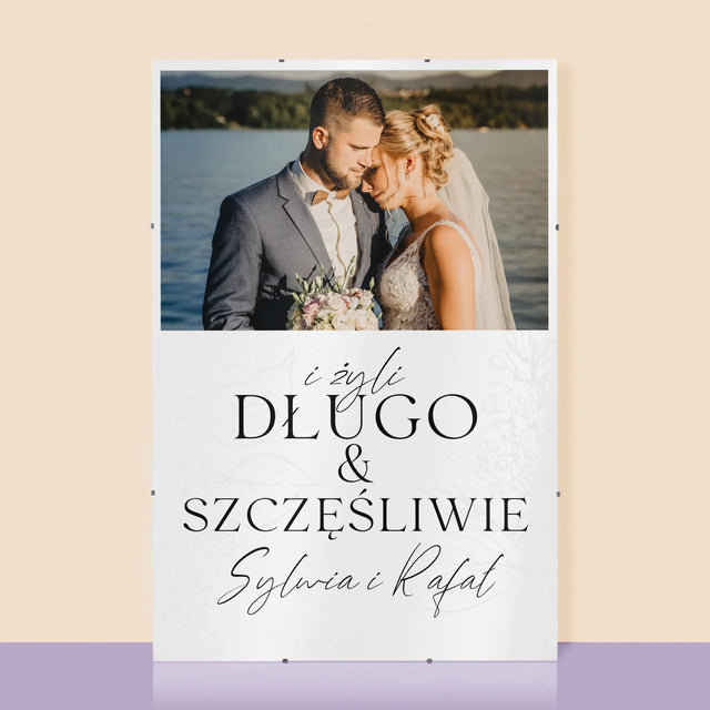 Zdjęcie i Podpis: Żyli Długo i Szczęśliwie - Personalizowany Plakat
