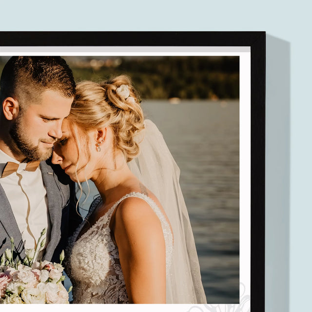 Zdjęcie i Podpis: Żyli Długo i Szczęśliwie - Wydruk Obramowany