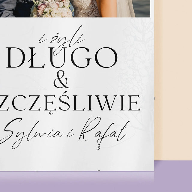 Zdjęcie i Podpis: Żyli Długo i Szczęśliwie - Personalizowany Plakat