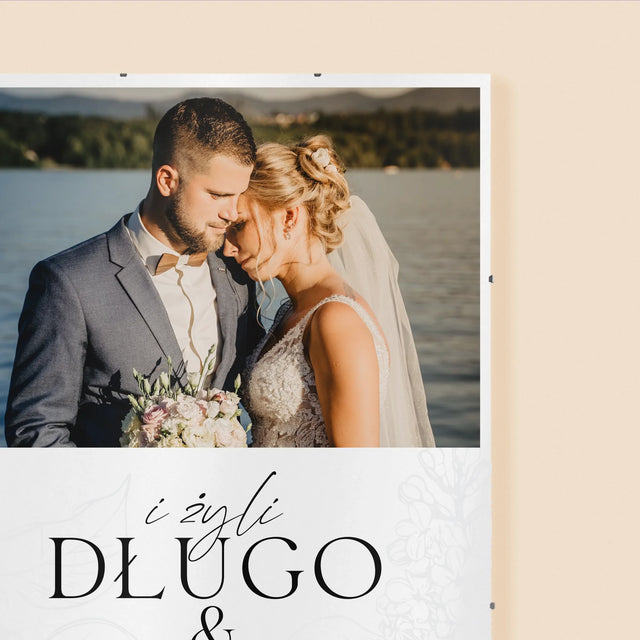 Zdjęcie i Podpis: Żyli Długo i Szczęśliwie - Personalizowany Plakat