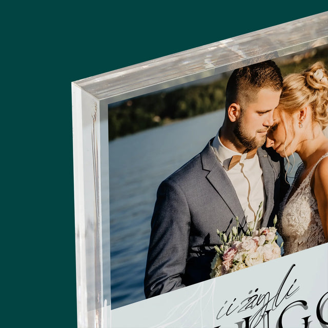 Zdjęcie i Podpis: Żyli Długo i Szczęśliwie - Blok Akrylowy