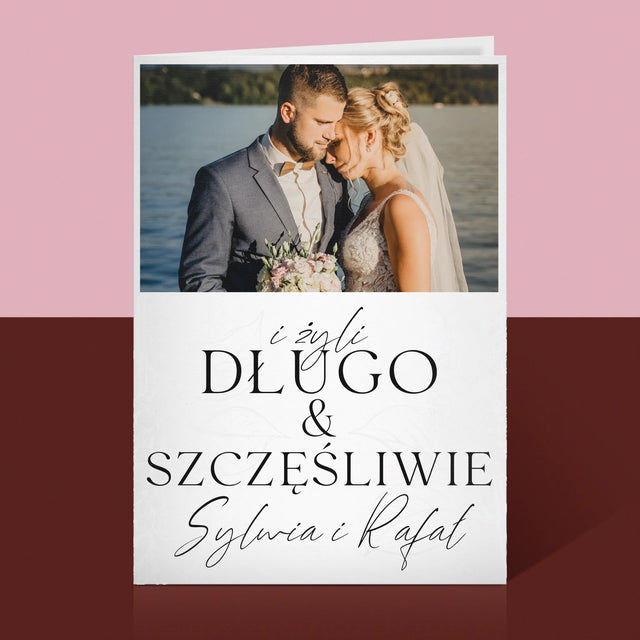 Zdjęcie i Podpis: Żyli Długo i Szczęśliwie - Kartka z Życzeniami