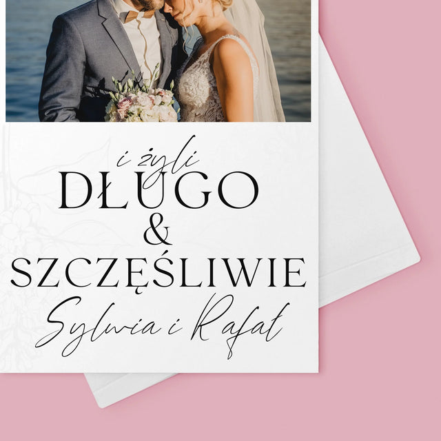 Zdjęcie i Podpis: Żyli Długo i Szczęśliwie - Kartka z Życzeniami