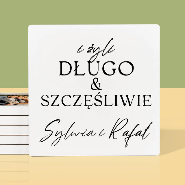 Zdjęcie i Podpis: Żyli Długo i Szczęśliwie - Podkładki Pod Kubki
