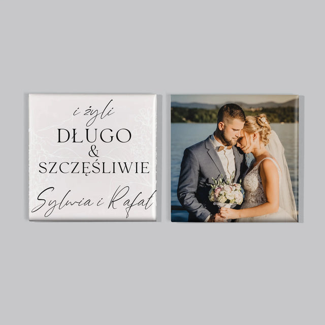Zdjęcie i Podpis: Żyli Długo i Szczęśliwie - Zestaw Magnesów