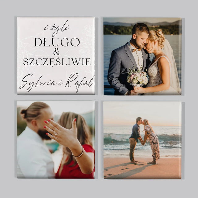 Zdjęcie i Podpis: Żyli Długo i Szczęśliwie - Zestaw Magnesów