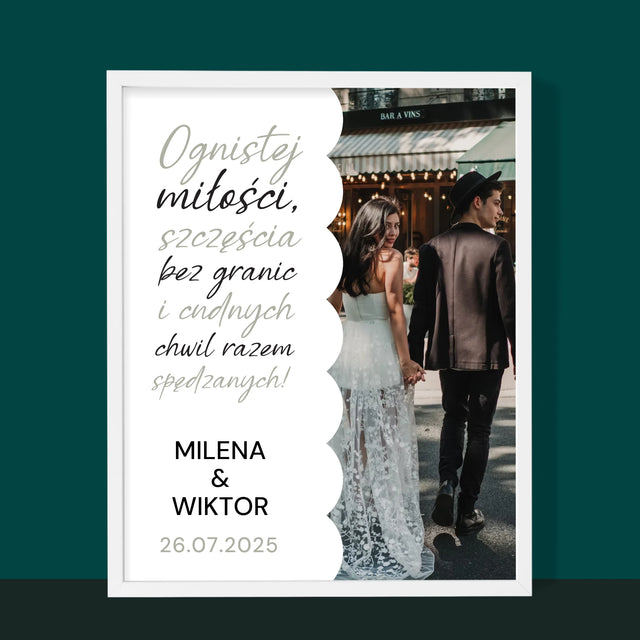 Zdjęcie i Podpis: Ognistej Miłości - Wydruk Obramowany