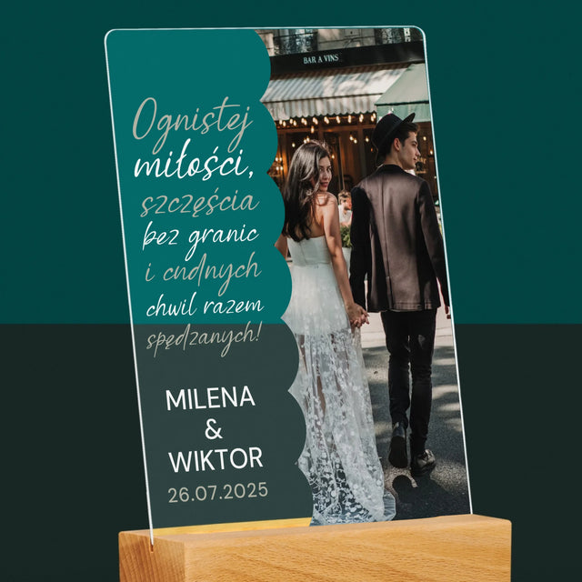 Zdjęcie i Podpis: Ognistej Miłości - Wydruk Na Szkle Akrylowym