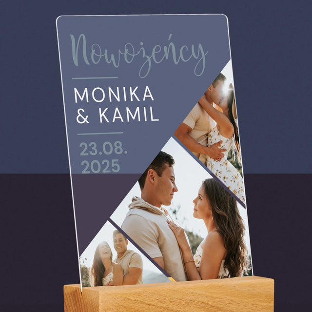 Fotokolaż: Nowożeńcy - Wydruk Na Szkle Akrylowym