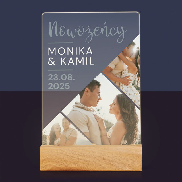 Fotokolaż: Nowożeńcy - Wydruk Na Szkle Akrylowym