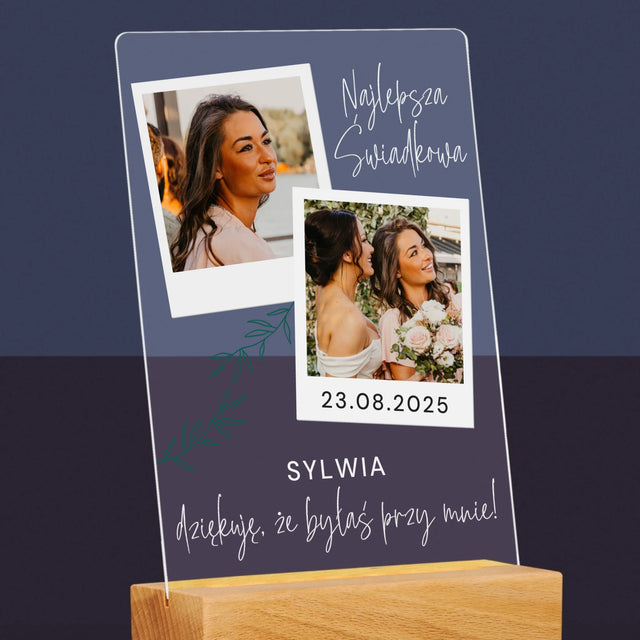 Fotokolaż: Najlepsza Świadkowa Polaroidy - Wydruk Na Szkle Akrylowym