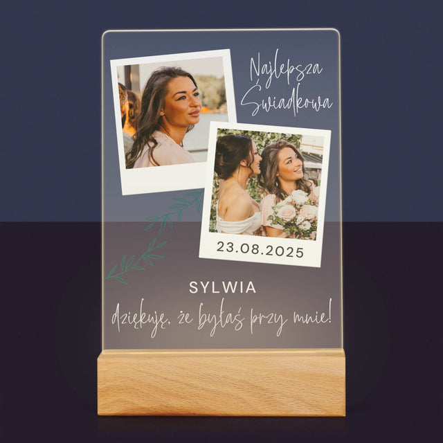 Fotokolaż: Najlepsza Świadkowa Polaroidy - Wydruk Na Szkle Akrylowym