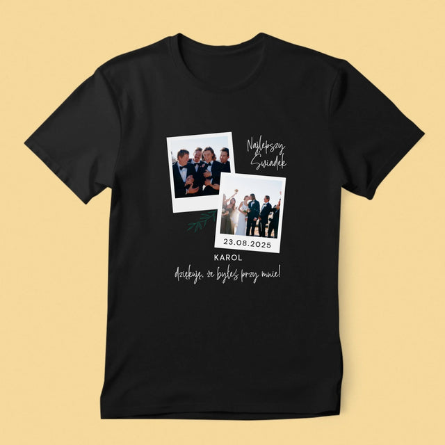 Fotokolaż: Najlepszy Świadek Polaroidy - Koszulka Męska z Nadrukiem