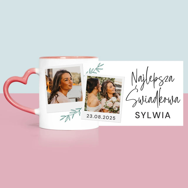 Fotokolaż: Najlepsza Świadkowa Polaroidy - Kubek z Nadrukiem