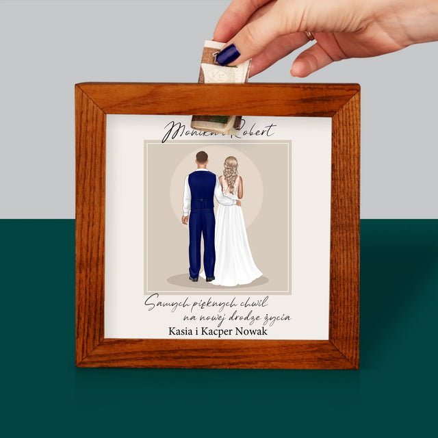 Kreator Postaci: Para Młoda - Drewniana Skarbonka