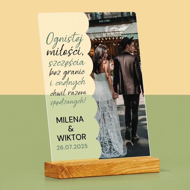 Zdjęcie i Podpis: Ognistej Miłości - Wydruk Na Szkle Akrylowym