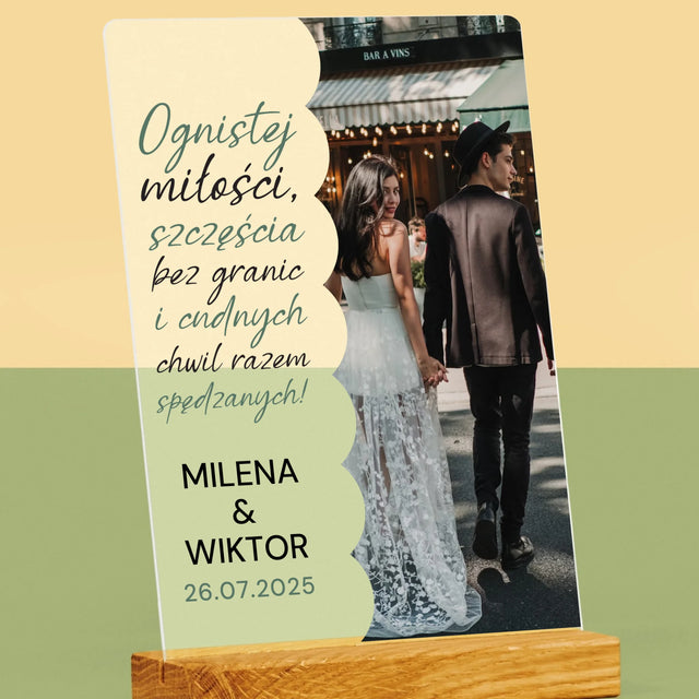 Zdjęcie i Podpis: Ognistej Miłości - Wydruk Na Szkle Akrylowym