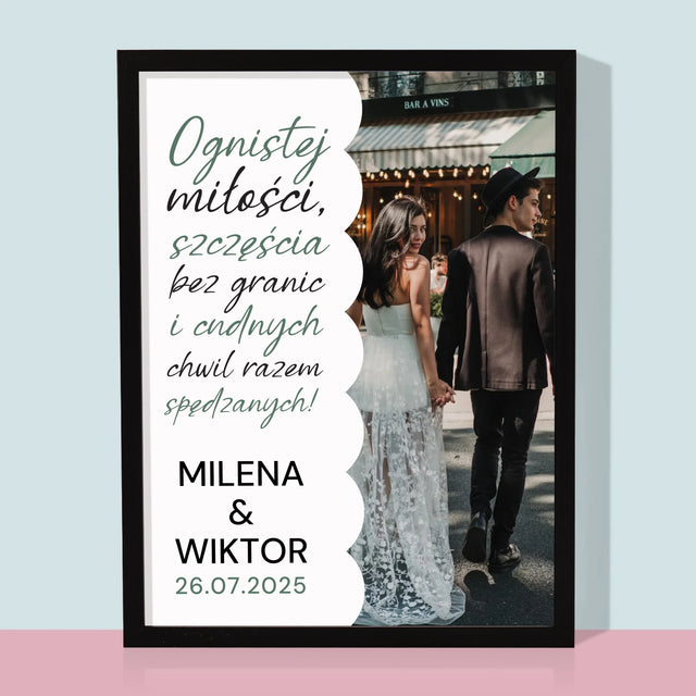 Zdjęcie i Podpis: Ognistej Miłości - Wydruk Obramowany