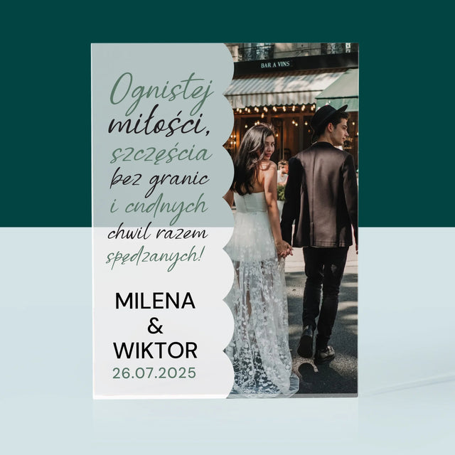 Zdjęcie i Podpis: Ognistej Miłości - Blok Akrylowy