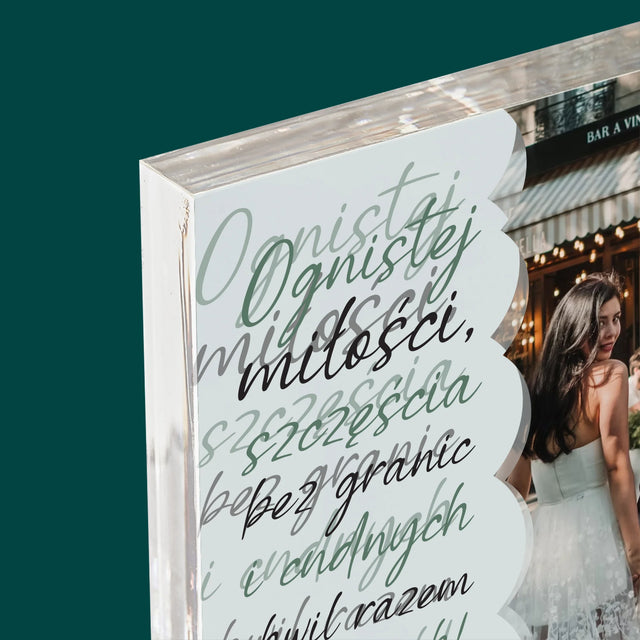 Zdjęcie i Podpis: Ognistej Miłości - Blok Akrylowy