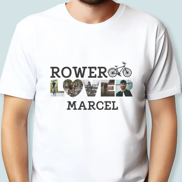 Słowo Ze Zdjęć: Rower Lover - Koszulka Męska z Nadrukiem