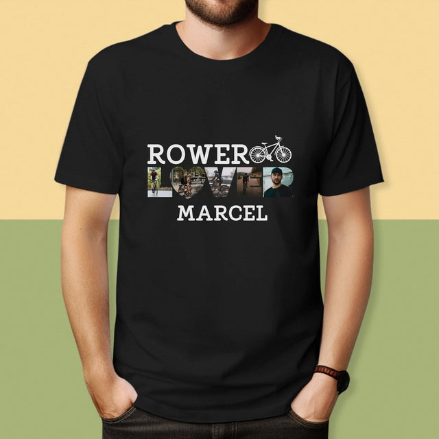 Słowo Ze Zdjęć: Rower Lover - Koszulka Męska z Nadrukiem