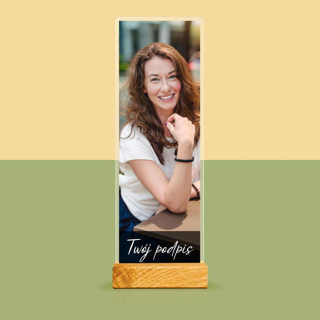 Zdjęcie i Podpis: Twoje Zdjęcie i Podpis - Zdjęcie Na Szkle Akrylowym Fotobudka