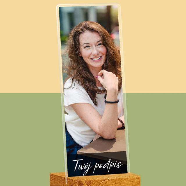 Zdjęcie i Podpis: Twoje Zdjęcie i Podpis - Zdjęcie Na Szkle Akrylowym Fotobudka