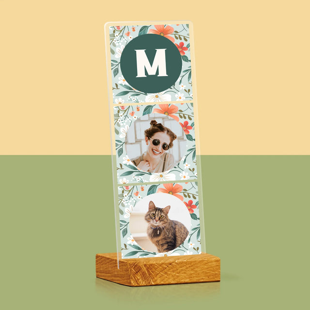 Fotokolaż: Kwiecisty Monogram - Zdjęcie Na Szkle Akrylowym Fotobudka