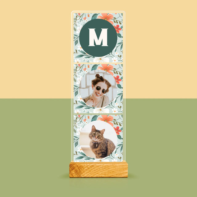 Fotokolaż: Kwiecisty Monogram - Zdjęcie Na Szkle Akrylowym Fotobudka