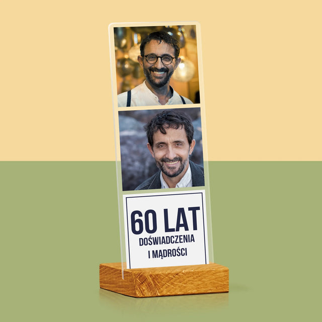 Zdjęcie i Podpis: 60 Lat Doświadczenia i Mądrości - Zdjęcie Na Szkle Akrylowym Fotobudka