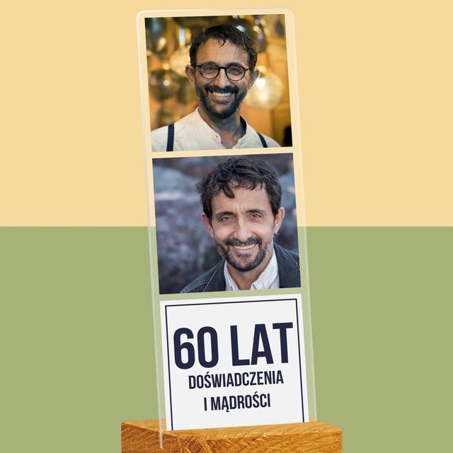 Zdjęcie i Podpis: 60 Lat Doświadczenia i Mądrości - Zdjęcie Na Szkle Akrylowym Fotobudka