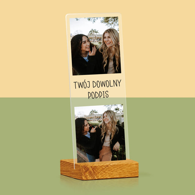 Fotokolaż: 2 Zdjęcia i Podpis - Zdjęcie Na Szkle Akrylowym Fotobudka