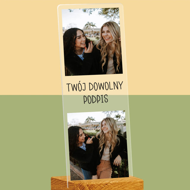 Fotokolaż: 2 Zdjęcia i Podpis - Zdjęcie Na Szkle Akrylowym Fotobudka