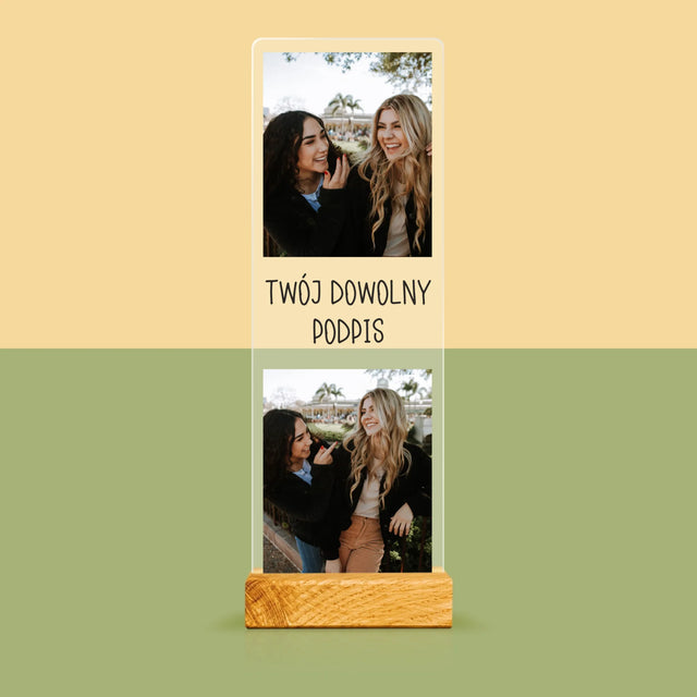 Fotokolaż: 2 Zdjęcia i Podpis - Zdjęcie Na Szkle Akrylowym Fotobudka