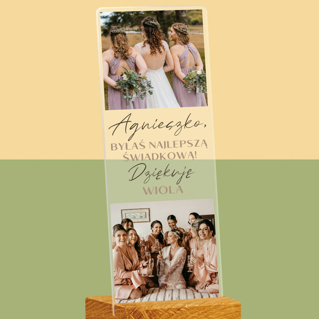 Fotokolaż: Dziękuję Dla Świadkowej - Zdjęcie Na Szkle Akrylowym Fotobudka