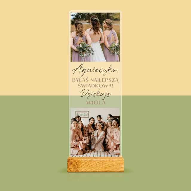 Fotokolaż: Dziękuję Dla Świadkowej - Zdjęcie Na Szkle Akrylowym Fotobudka