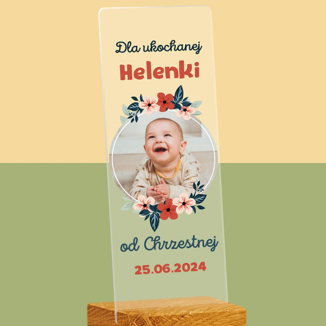 Zdjęcie i Podpis: Dla Dziecka Od Chrzestnych - Zdjęcie Na Szkle Akrylowym Fotobudka