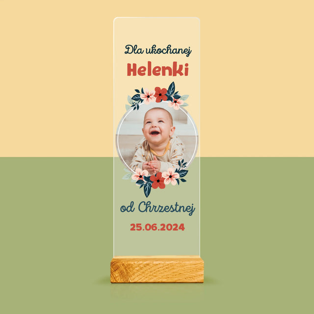 Zdjęcie i Podpis: Dla Dziecka Od Chrzestnych - Zdjęcie Na Szkle Akrylowym Fotobudka