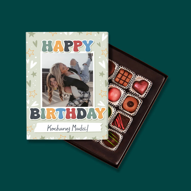 Zdjęcie i Podpis: Happy Birthday - Personalizowany Praliny