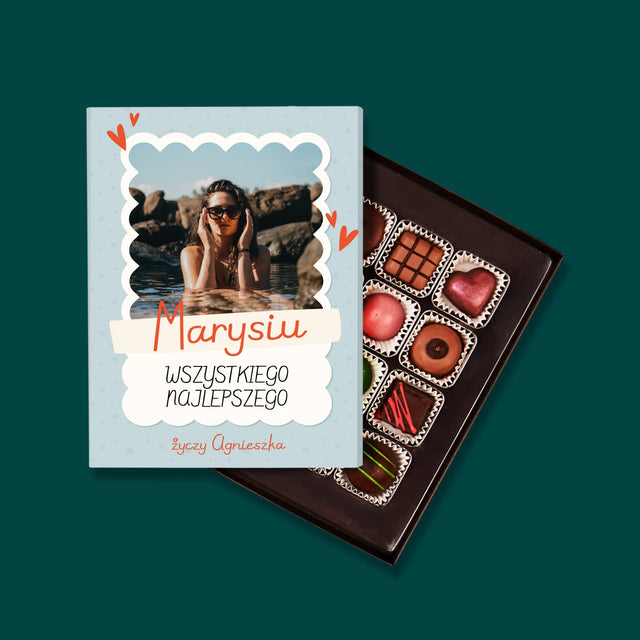 Zdjęcie i Podpis: Urodzinowa Ramka - Personalizowany Praliny