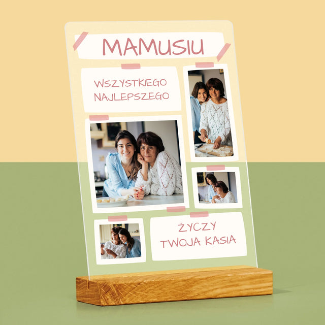 Fotokolaż: Mamusiu Wszystkiego Najlepszego - Wydruk Na Szkle Akrylowym