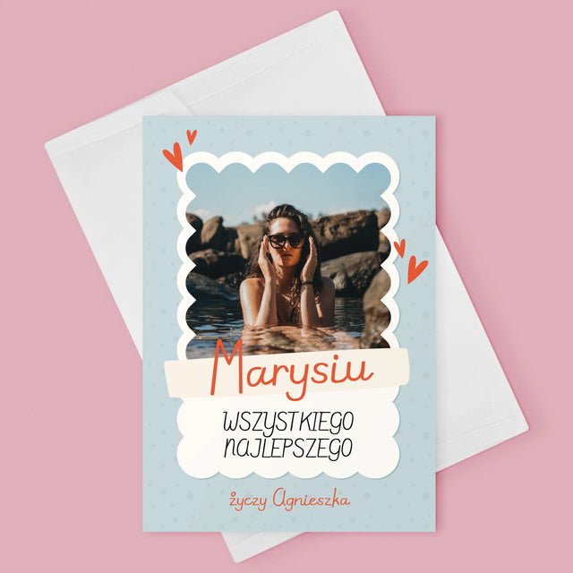 Zdjęcie i Podpis: Urodzinowa Ramka - Kartka z życzeniami