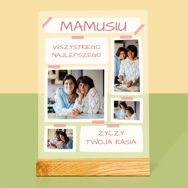 Fotokolaż: Mamusiu Wszystkiego Najlepszego - Wydruk Na Szkle Akrylowym