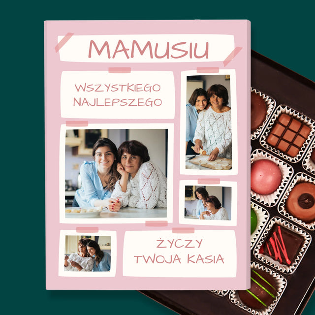 Fotokolaż: Mamusiu Wszystkiego Najlepszego - Personalizowany Praliny