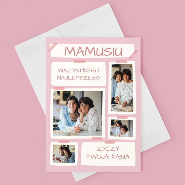 Fotokolaż: Mamusiu Wszystkiego Najlepszego - Kartka z Życzeniami